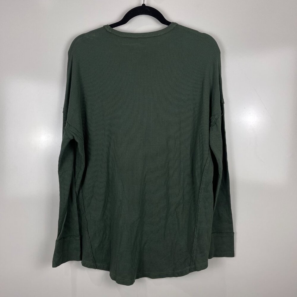 Show Me Your Mumu Waffle Knit Tunic Top Green Buck Long Sleeve Small - Picture 9 of 9